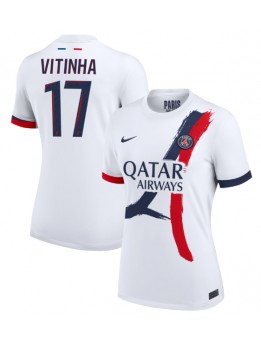 Billige Paris Saint-Germain Vitinha #17 Bortedrakt Dame 2024-25 Kortermet